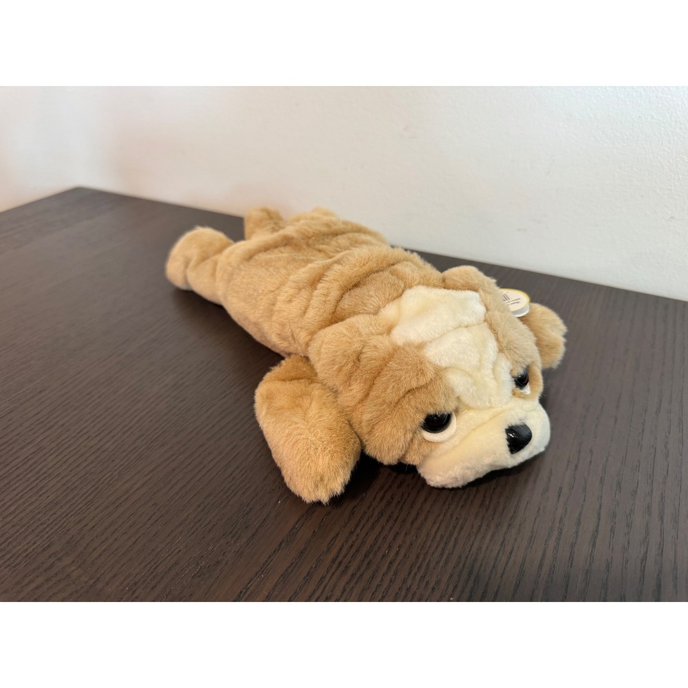 Ty Beanie Buddies Churchill Bulldog Plush Toy Tan Cream Wrinkled Dog Large 2017